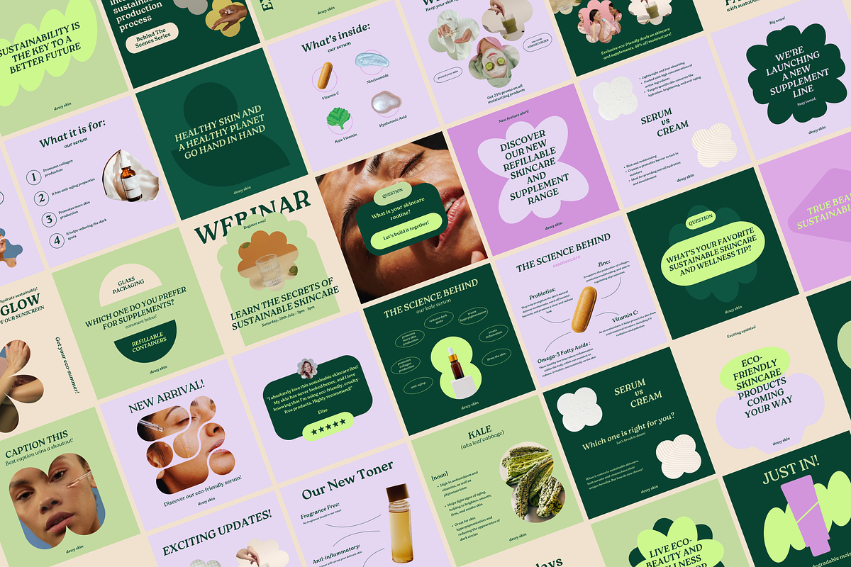 Dewy Skin Instagram Templates, a Social Media Template by Luna Studio (Photo 3 of 7)