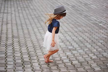 Little beautiful barefoot girl in park stock photo containing girl and happy