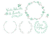 Mint and Grey Vector Flower Wreaths, an Illustration by Amanda Ilkov (Thumbnail 3 of 3)