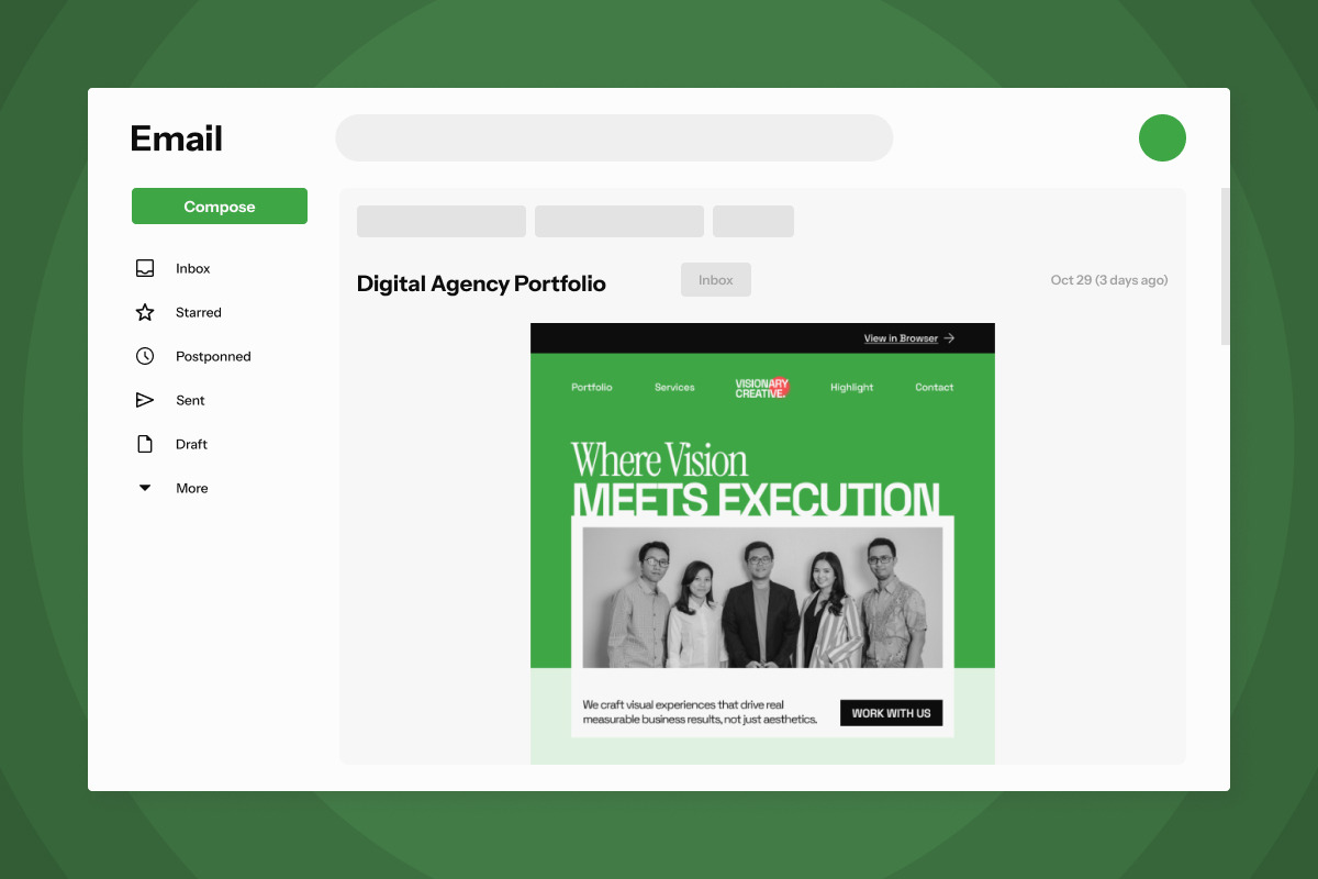 Contemporary Agency Portfolio Email, a Landing Page Template by twinstd (Photo 3 of 5)