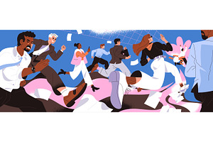 Business race, competition concept, a Work Illustration by PaperTrident