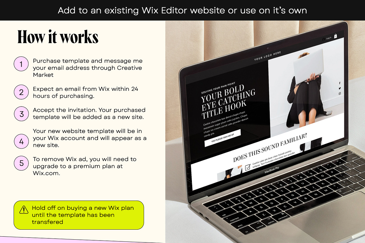 Dark Minimalistic Wix Sales Template, a Wix Template by Template Twist Shop (Photo 5 of 10)