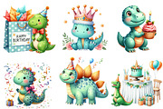 Cute Watercolor Dinosaur Birthday, an Illustration by Designworld (Thumbnail 2 of 6)