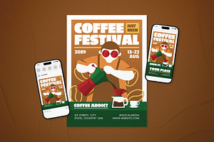 Coffee Festival Event Flyer Set, a Flyer Template by The Good Store