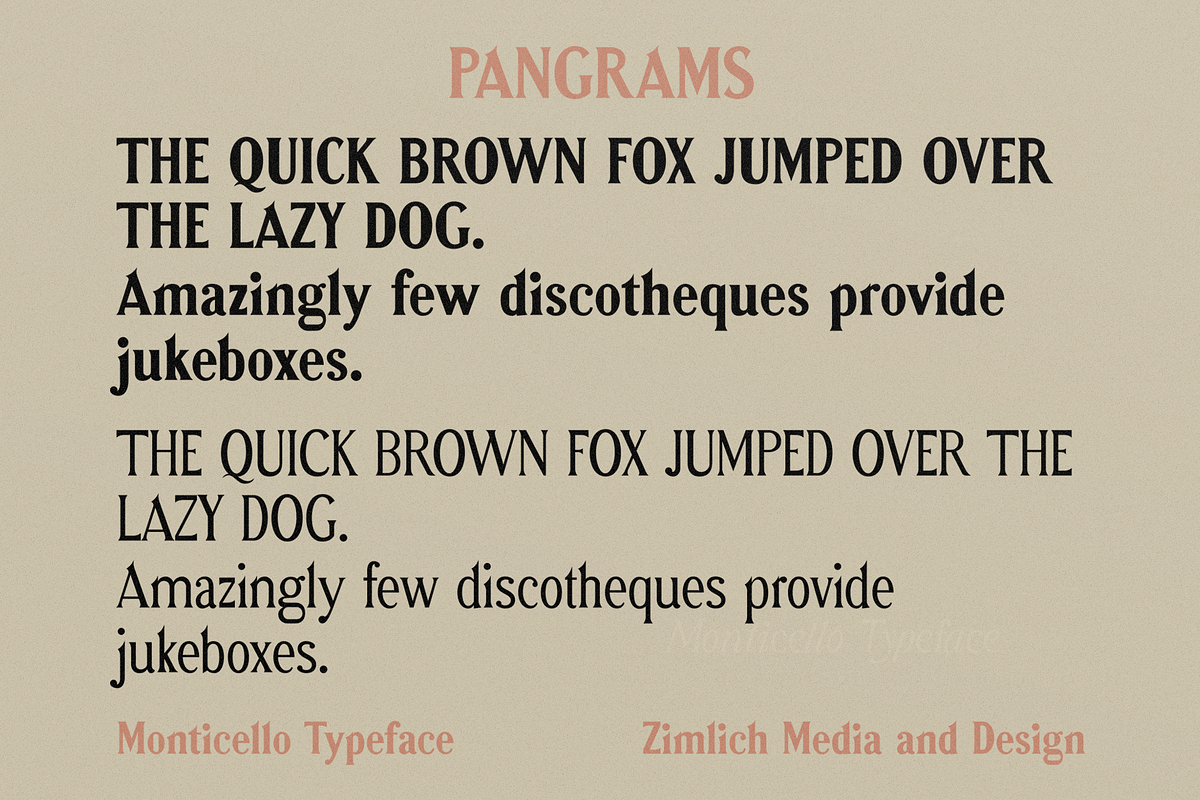 Monticello - Heritage Serif Typeface, a Serif Font by ZimlichMediaDesign (Photo 5 of 10)