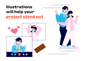 Valentine Illustration Pack, an Illustration by orenjidesign (Thumbnail 2 of 8)