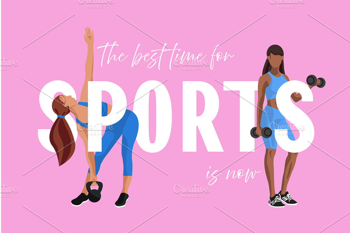 Fitness motivation for women with, a Sport Illustration by okskukuruza