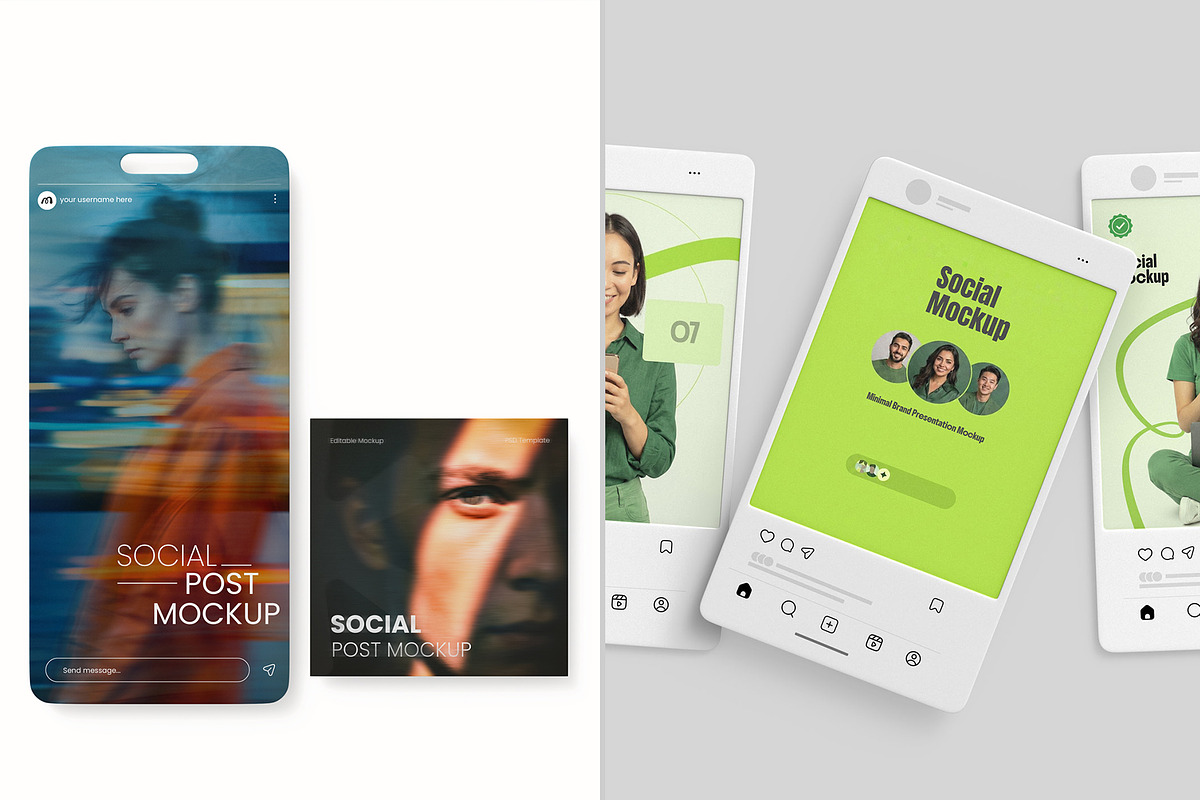 Instagram Post & Story Mockup Bundle, an Advertising Mockup by graphypix (Photo 3 of 13)
