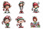 Whimsical Christmas Elf Clipart, an Illustration by SinaCreation (Thumbnail 3 of 7)