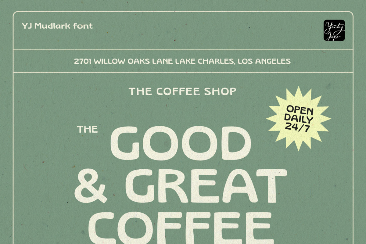 YJ Mudlark, a Sans Serif Font by YENTY JAP CO (Photo 10 of 13)