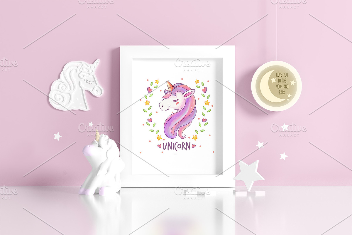 Kids Room Frame Mockups - Unicorn, a Product Mockup by Milan Mockup (Photo 5 of 6)