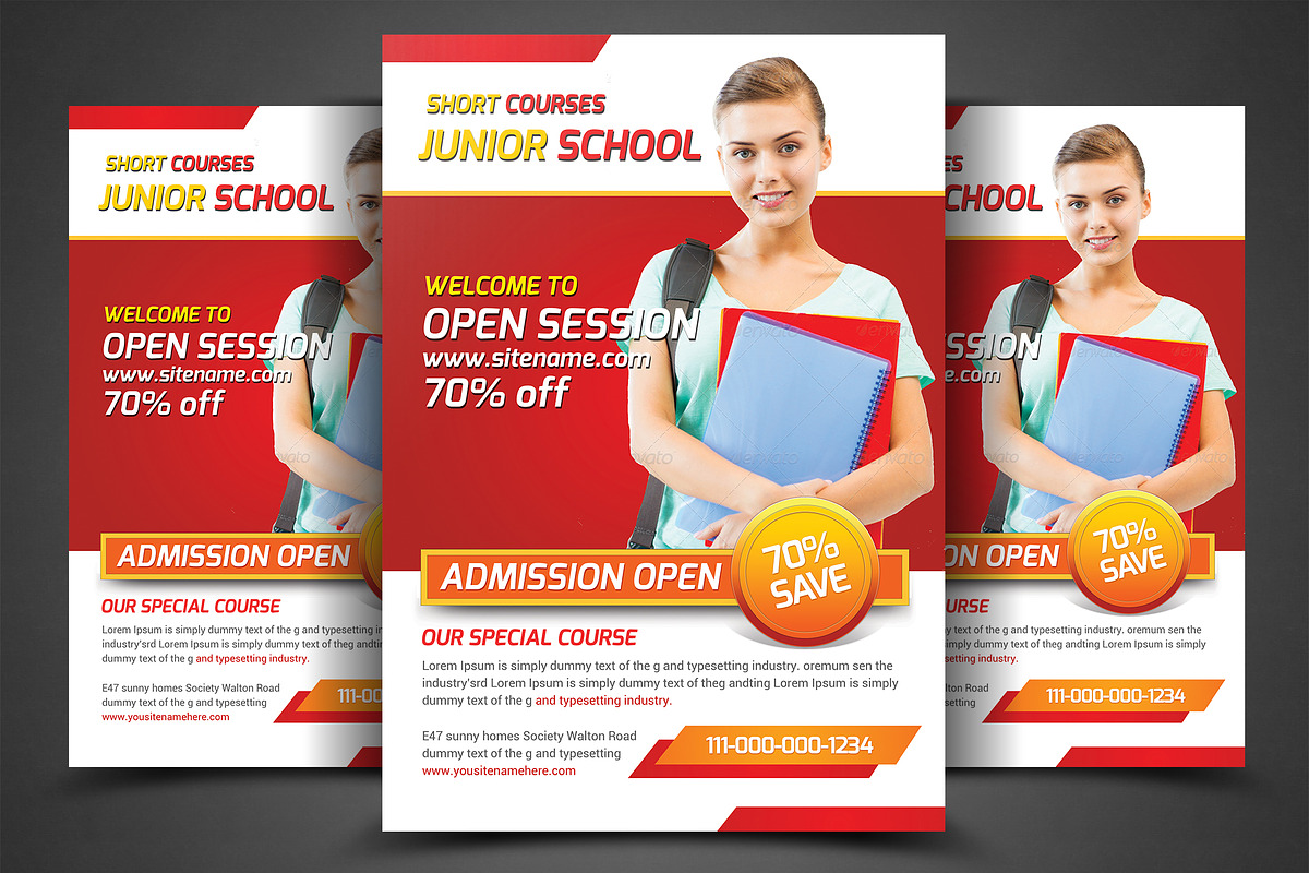 School Education Flyers Template, a Flyer Template by AfzaalGraphics