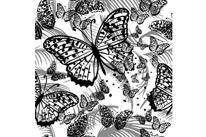 Monochrome seamless background, a Texture Illustration by Nenahliadava Design