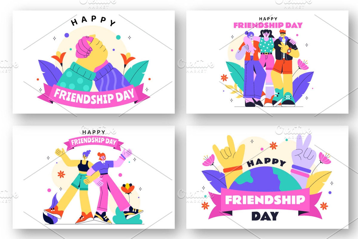 10 Happy Friendship Day Illustration, a Person Illustration by denayunebgt (Photo 3 of 4)
