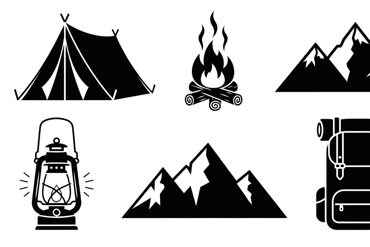 Camping Adventure Silhouette Icon, an Illustration by Artivon (Photo 32 of 51)