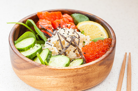 Ahi poke stock photo containing sushi and ahi, a Food & Drink Photo by vaaseenaa