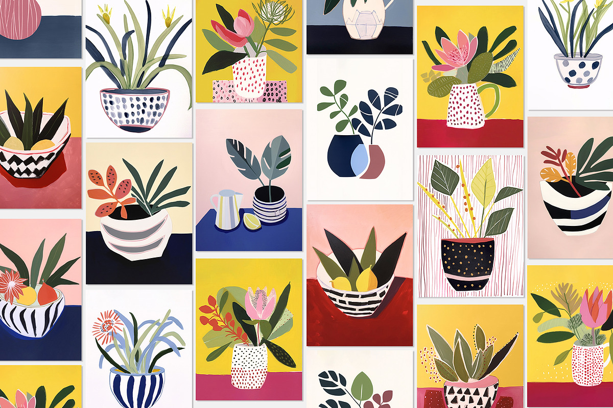 Modern flower posters. Kitchen art., a Seasonal Illustration by Irena Matiash shop (Photo 4 of 4)
