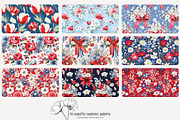 70 red/blue floral seamless pattern, a Pattern Graphic by Poppy Lane Studio (Thumbnail 9 of 10)