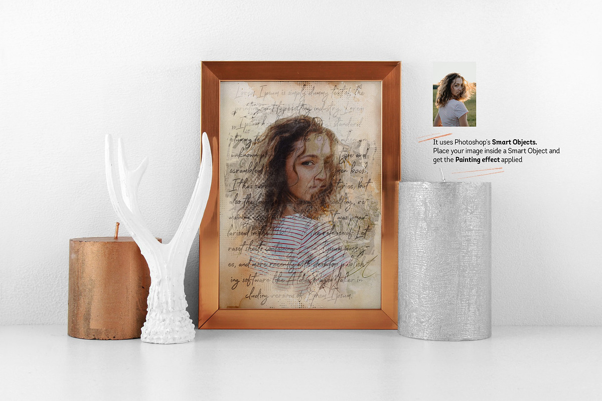 Mixed art photo effect mockup, a Brushes & More by zahidhossainalif (Photo 6 of 16)