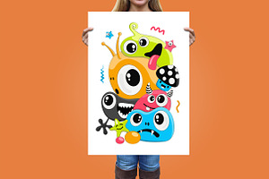 Cute Doodle Monsters Art