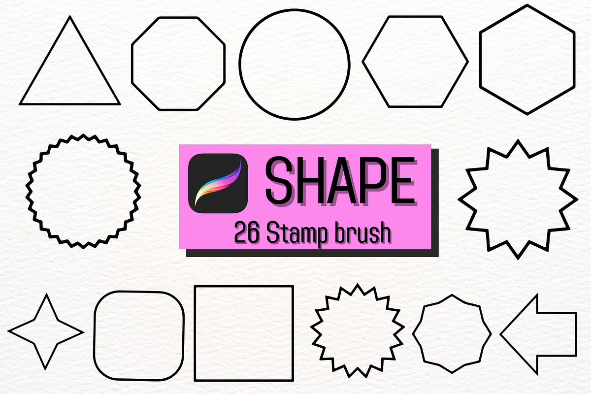 Shape stamp brush, a Brush Add-On by Petal Pixels (Photo 1 of 6)