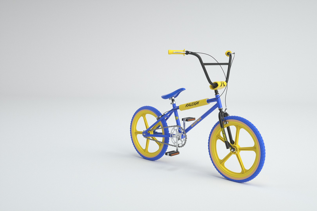 1980s Raleigh Burner BMX Bicycle, a Cars & Vehicle 3D Model by 3DTreatment (Photo 3 of 25)