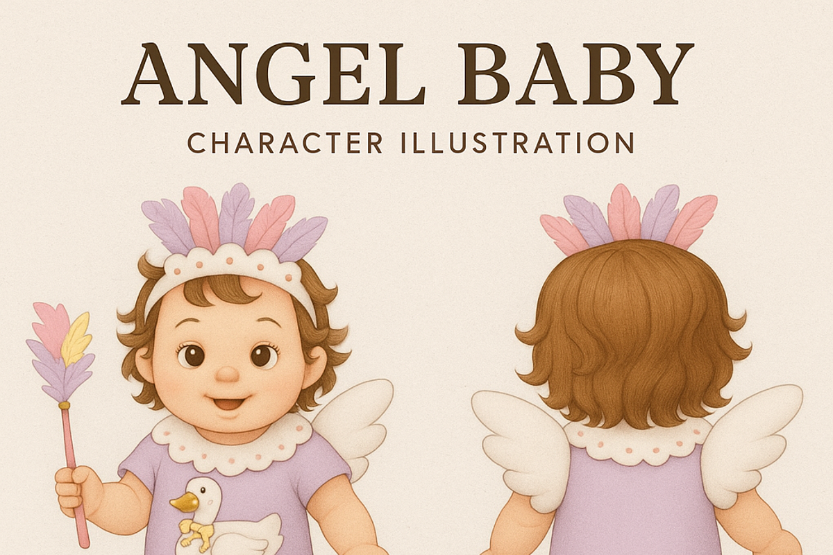 Angel Baby Character – Pastel Costum, a Graphic by Bear and Bean Studio (Photo 3 of 5)