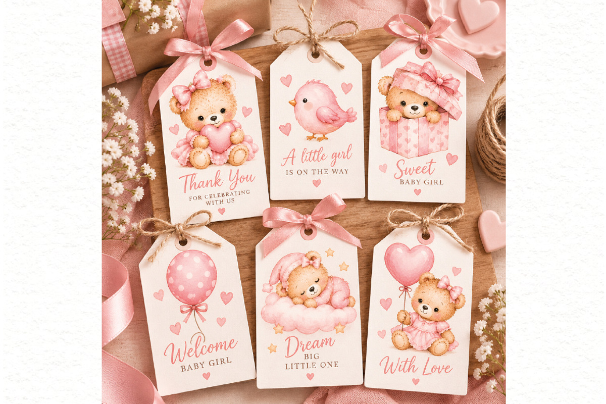 Baby Shower Girl Clipart, an Animal Illustration by Villa 11 Estudio (Photo 10 of 11)