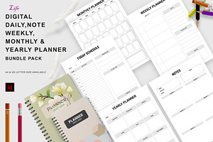 Daily Weekly Monthly Planner Bundle