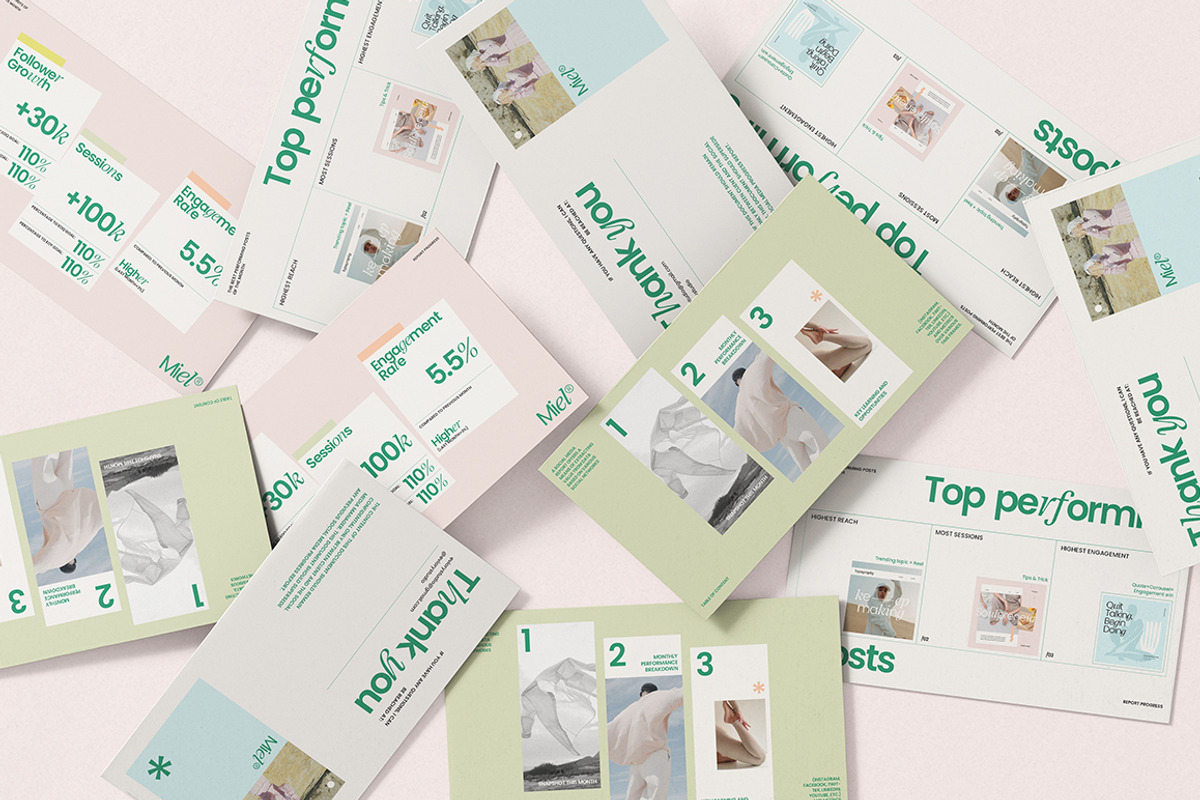 MIEL / Social Media Report Kit, a Presentation Template by Eviory (Photo 6 of 14)