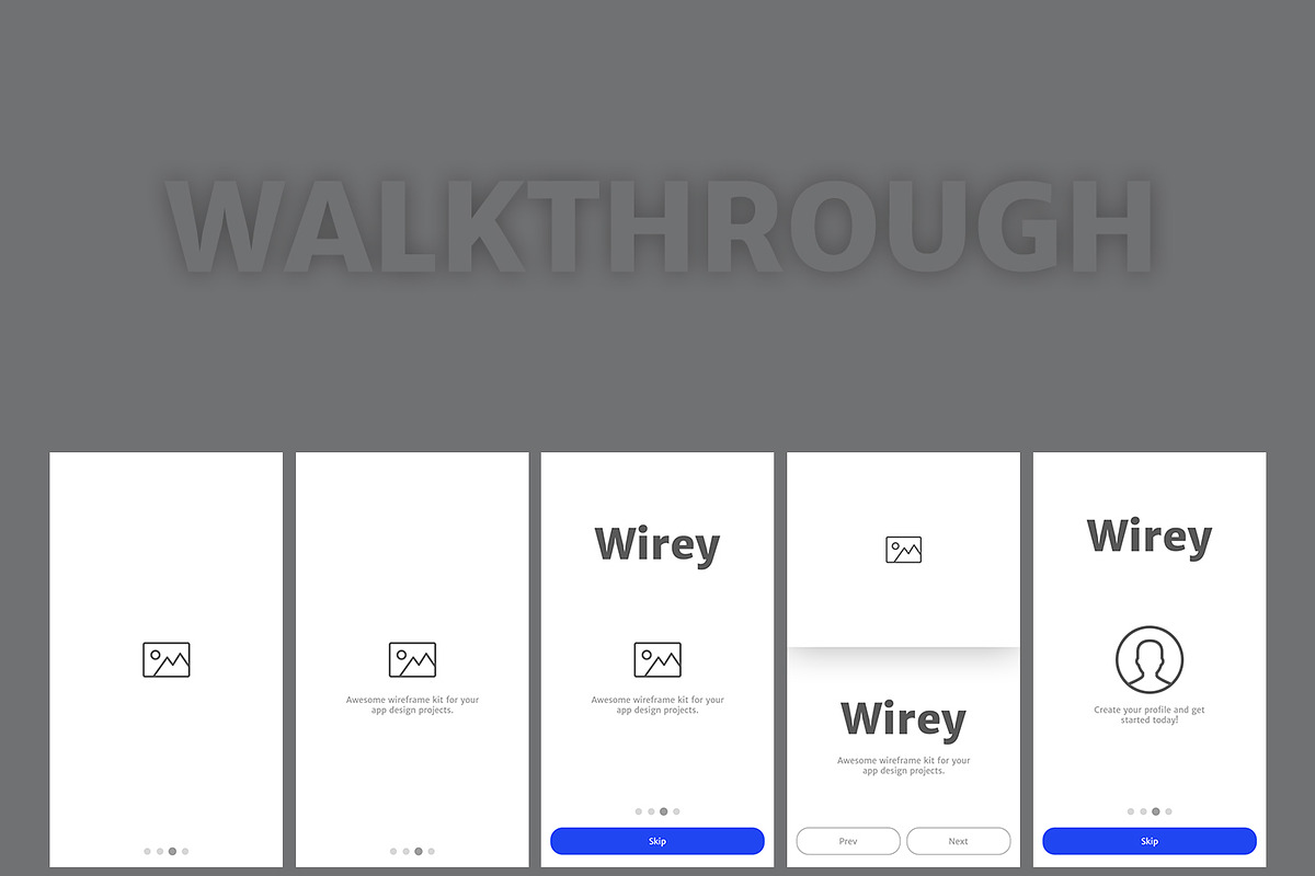 Wirey Wireframe Kit Pack, a Wireframe Template by Web Donut