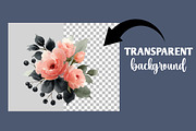 Black Pink and Silver Floral Clipart, an Illustration by Designworld (Thumbnail 6 of 6)