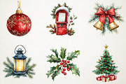 Christmas Time Watercolor Clipart, an Illustration by RobertsArt (Thumbnail 5 of 7)