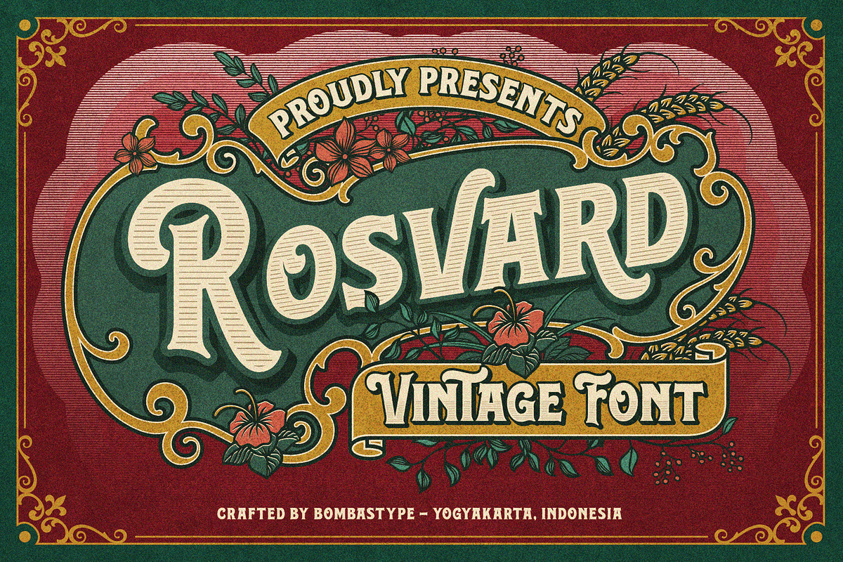 Rosvard - Vintage Layered Typeface, a Font by Bombastype (Photo 1 of 8)