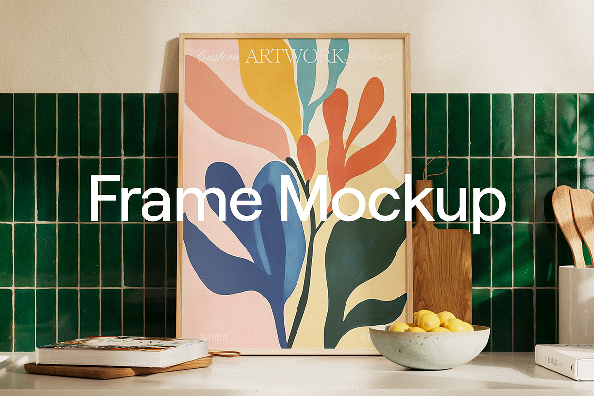 Kitchen Frame Mockup Set, a Household Mockup by Ombra Studio (Photo 2 of 9)