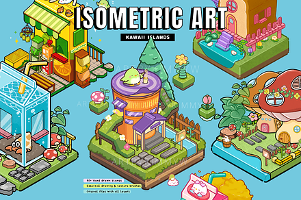 Procreate Isometric Islands Pack