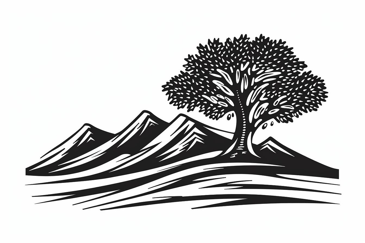 Majestic Mountain and Tree Vector, an Object Graphic by jahid234 (Photo 6 of 11)