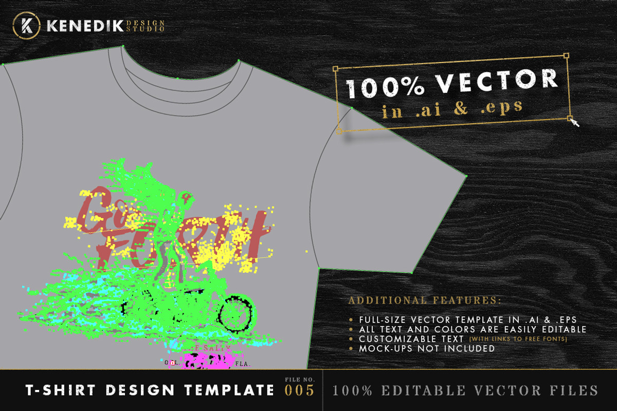 T-Shirt Design Template 005, an Object Graphic by KENEDIK DESIGN STUDIO (Photo 5 of 5)
