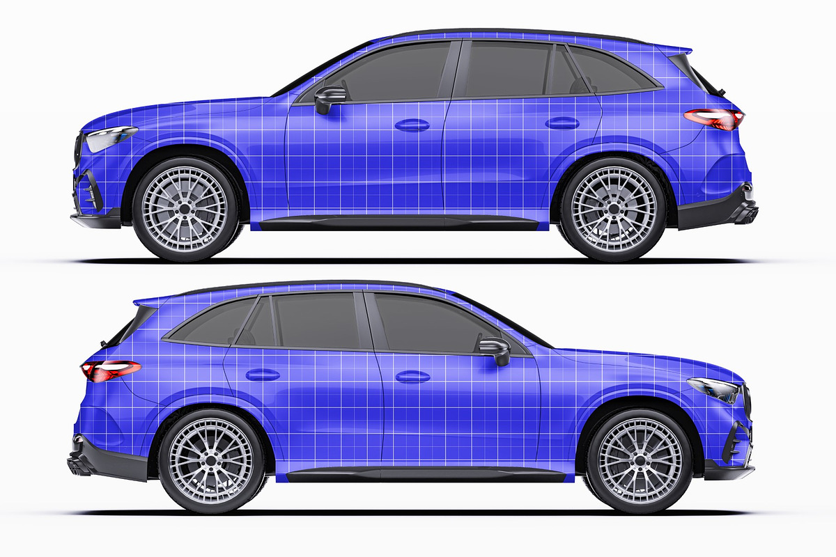 2027 Sport SUV Mockup Set, an Advertising Mockup by Halal Graphic Studio (Photo 9 of 12)