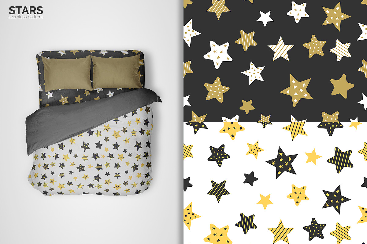 Stars Seamless Patterns, a Pattern Graphic by 3Y_Design (Photo 5 of 6)