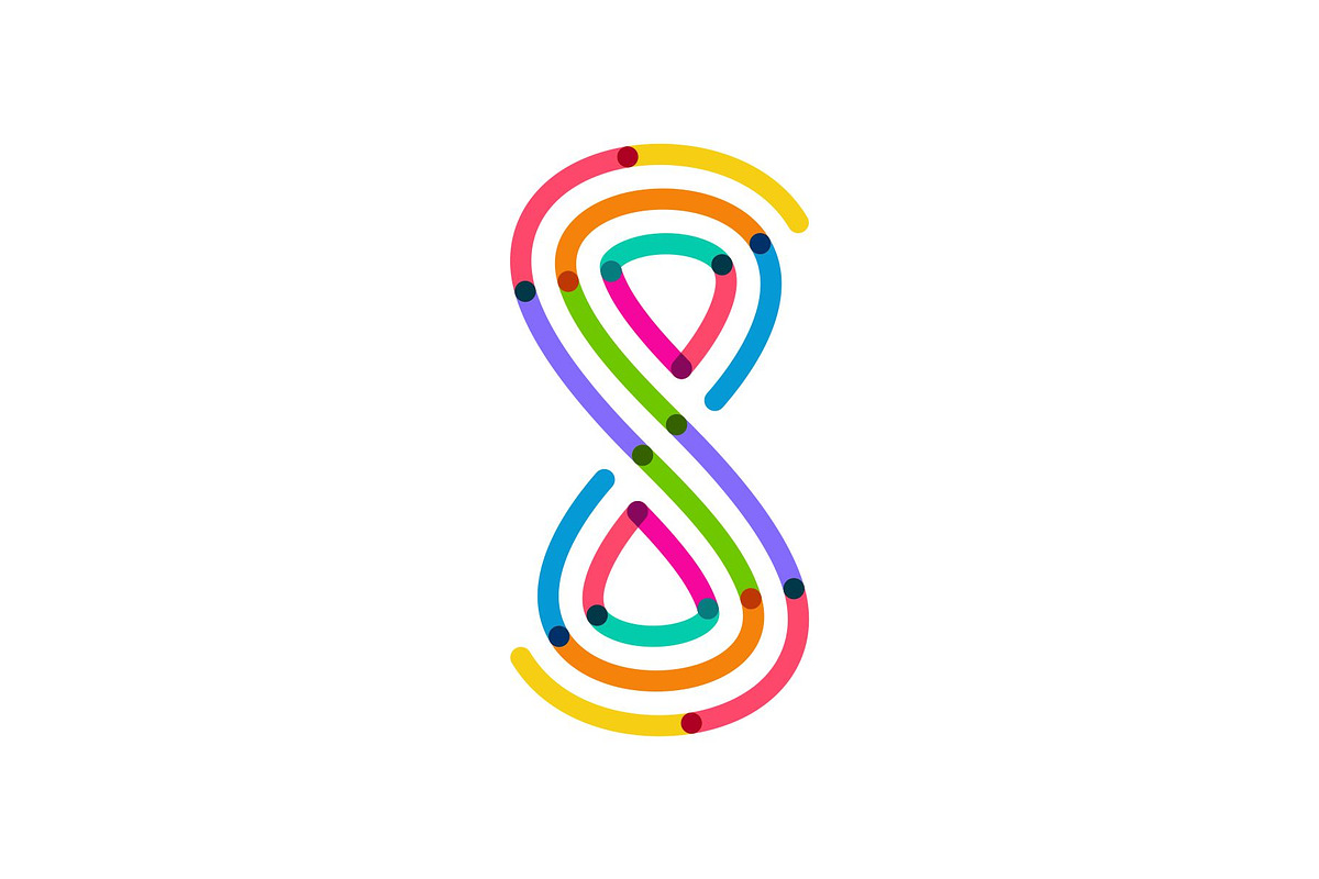 Colorful Letter S and Number 8 Logo, a Branding & Logo Template by Buqancreative
