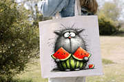 Summer Cat Enjoy Watermelon Clipart, a Seasonal Illustration by Canvas Craft (Thumbnail 6 of 7)