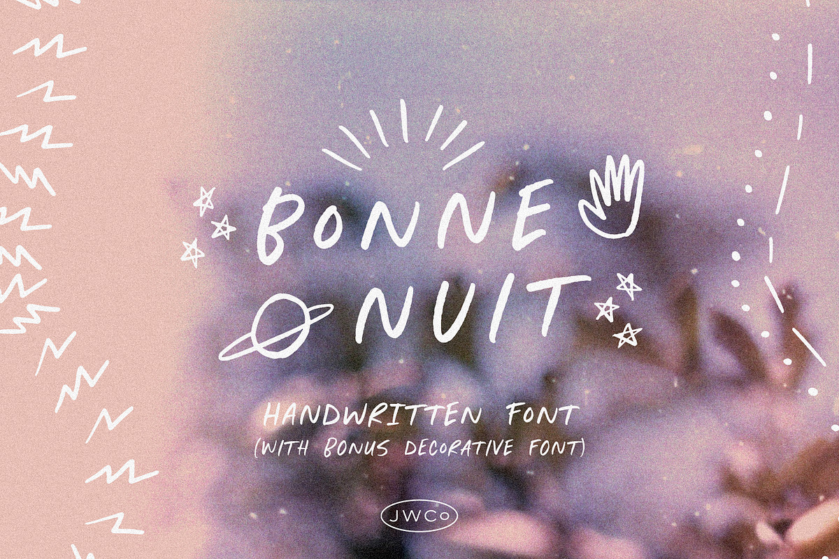 Bonne Nuit – Magical font w/ dingbat, a Font by Jen Wagner Co (Photo 1 of 9)