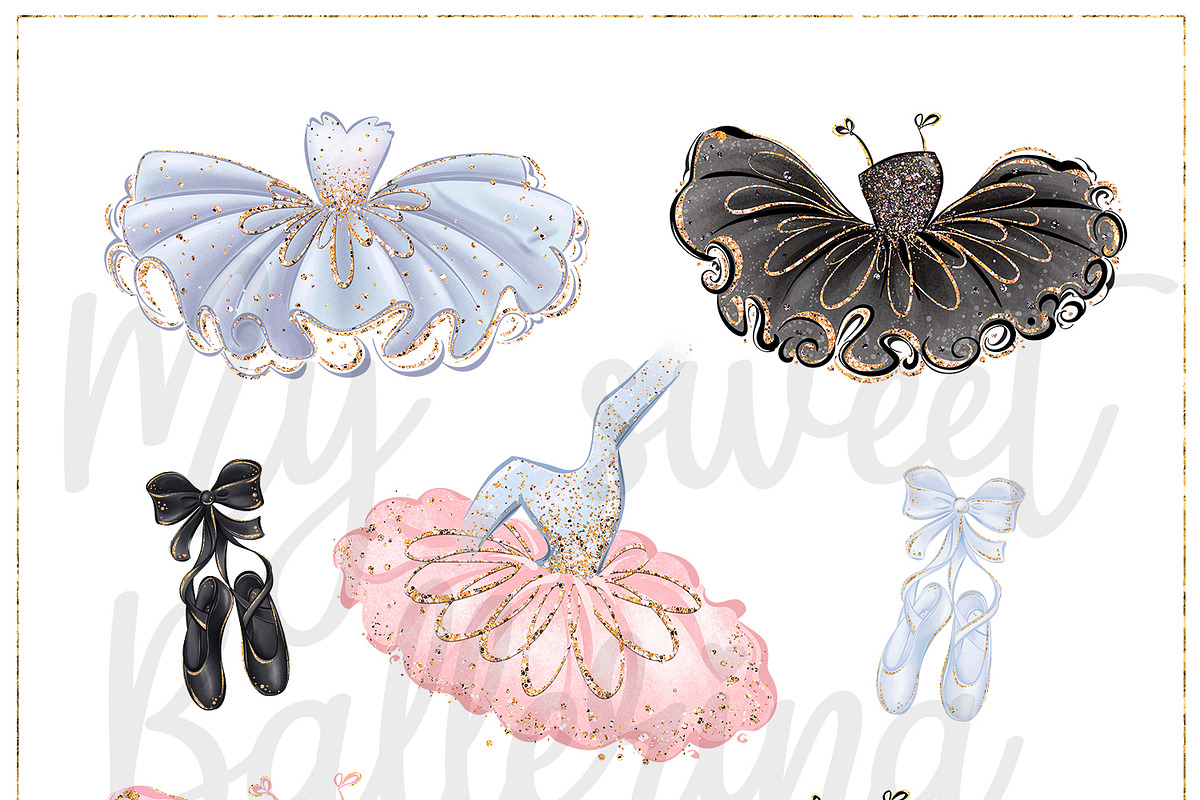 Ballerina Hand Drawn Clipart, a Decorative Illustration by Masha  Studio (Photo 8 of 8)