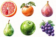 Fruits Watercolor Clipart, an Illustration by OK Design (Thumbnail 2 of 5)