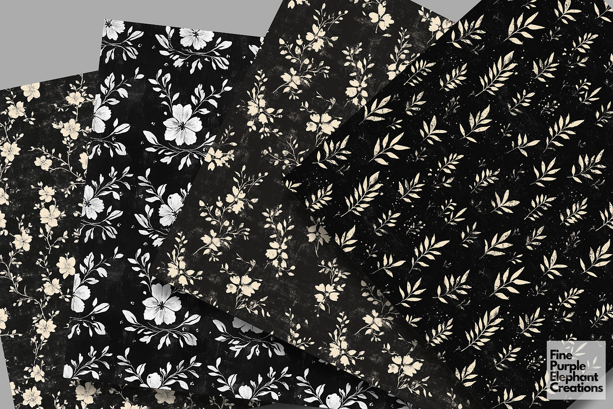 Black Distressed Cottagecore Shabby, a Pattern Graphic by Fine Purple Elephant (Photo 4 of 5)