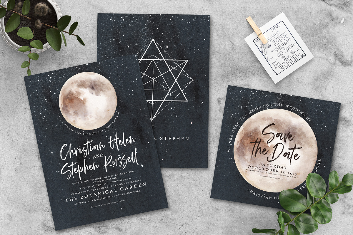Watercolor Moons, an Illustration by Graphic Box (Photo 8 of 10)