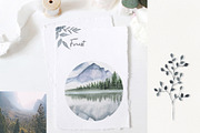Watercolor forest and mountains, a Texture Illustration by ViolettaKh (Thumbnail 3 of 9)