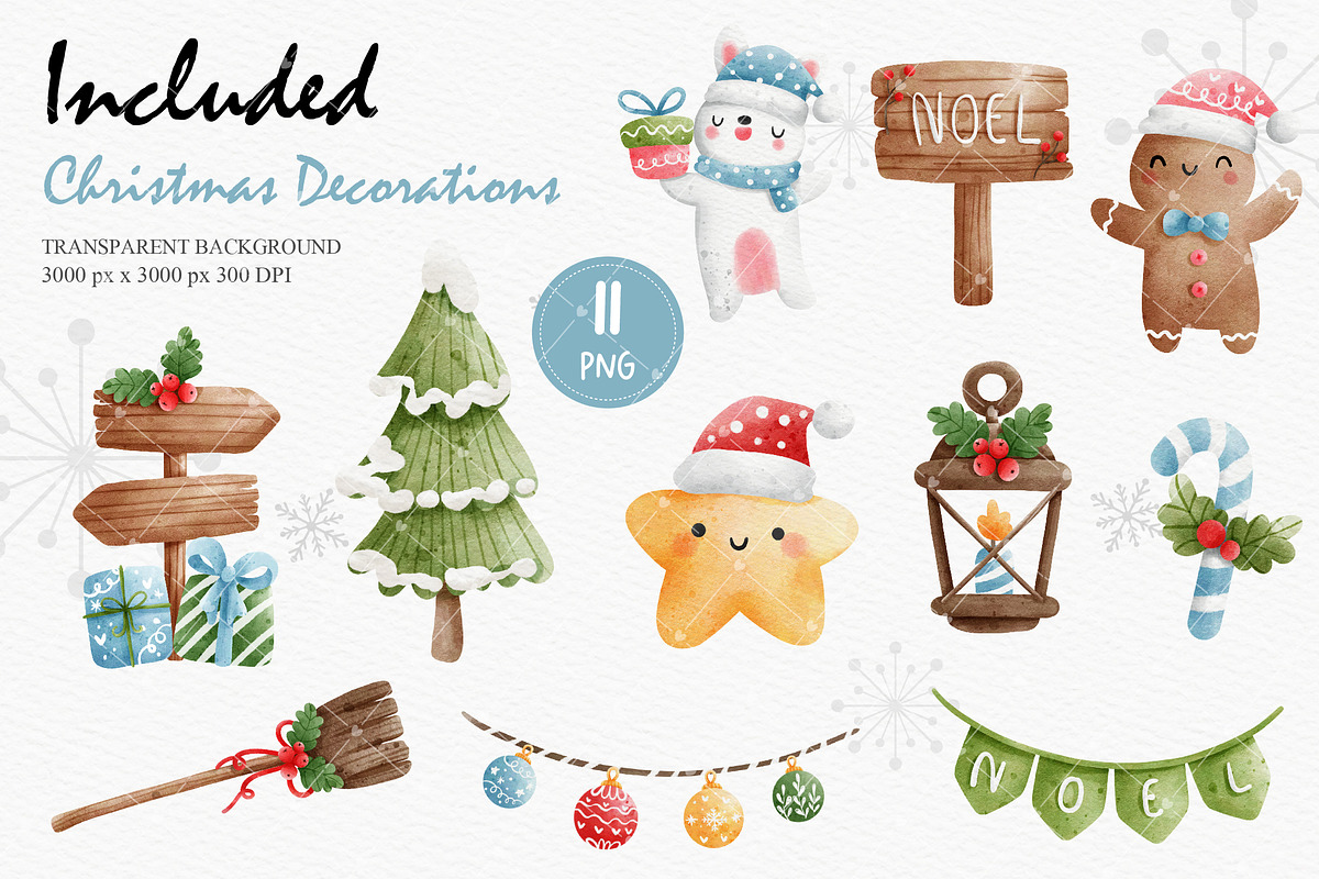 Christmas snowman clipart, an Animal Illustration by Chonnieartwork (Photo 7 of 7)