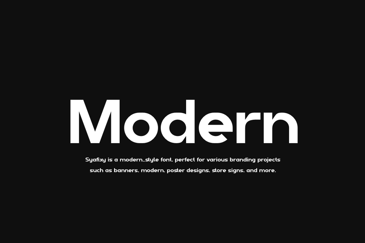 Syafixy - Ligatures Logo Font, a Sans Serif Font by Iqsiart Studio (Photo 3 of 14)